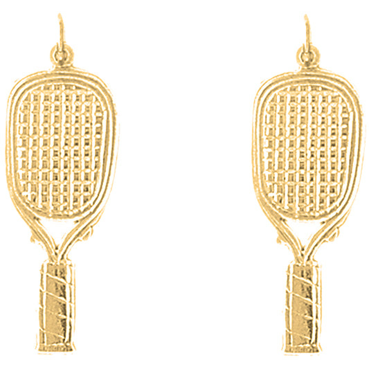 Yellow Gold-plated Silver 32mm Tennis Visor Earrings