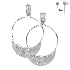 Sterling Silver 27mm Tennis Bum Earrings (White or Yellow Gold Plated)