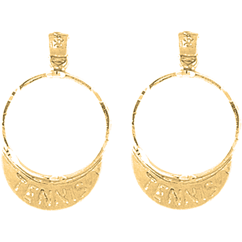 14K or 18K Gold 27mm Tennis Bum Earrings