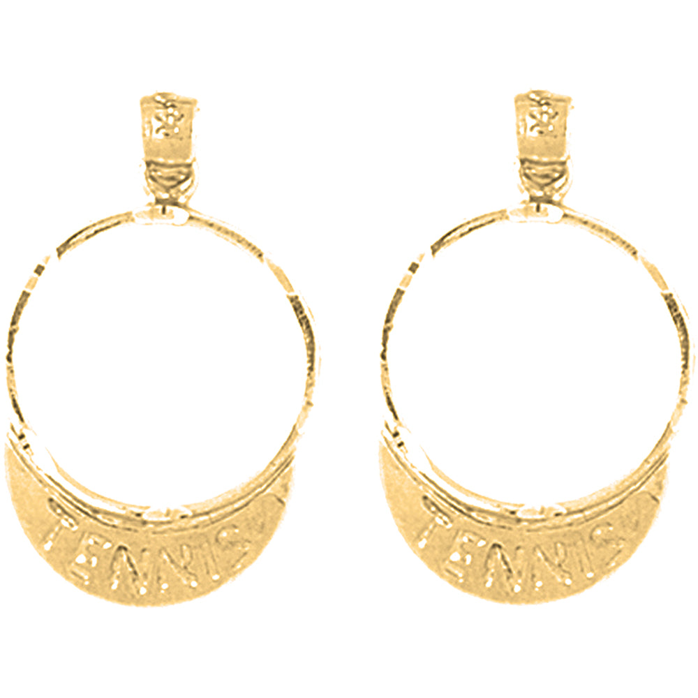 Yellow Gold-plated Silver 27mm Tennis Bum Earrings