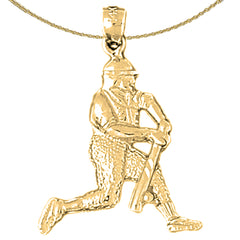 14K or 18K Gold Baseball Player Pendant