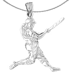 14K or 18K Gold Baseball Player Pendant