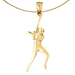 14K or 18K Gold Baseball Player Pendant