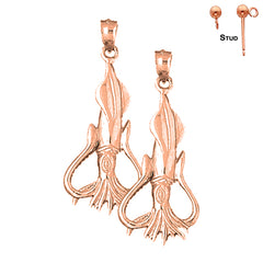 14K or 18K Gold Octopus Earrings