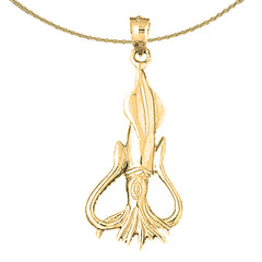 10K, 14K or 18K Gold Octopus Pendant