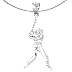 14K or 18K Gold Baseball Player Pendant