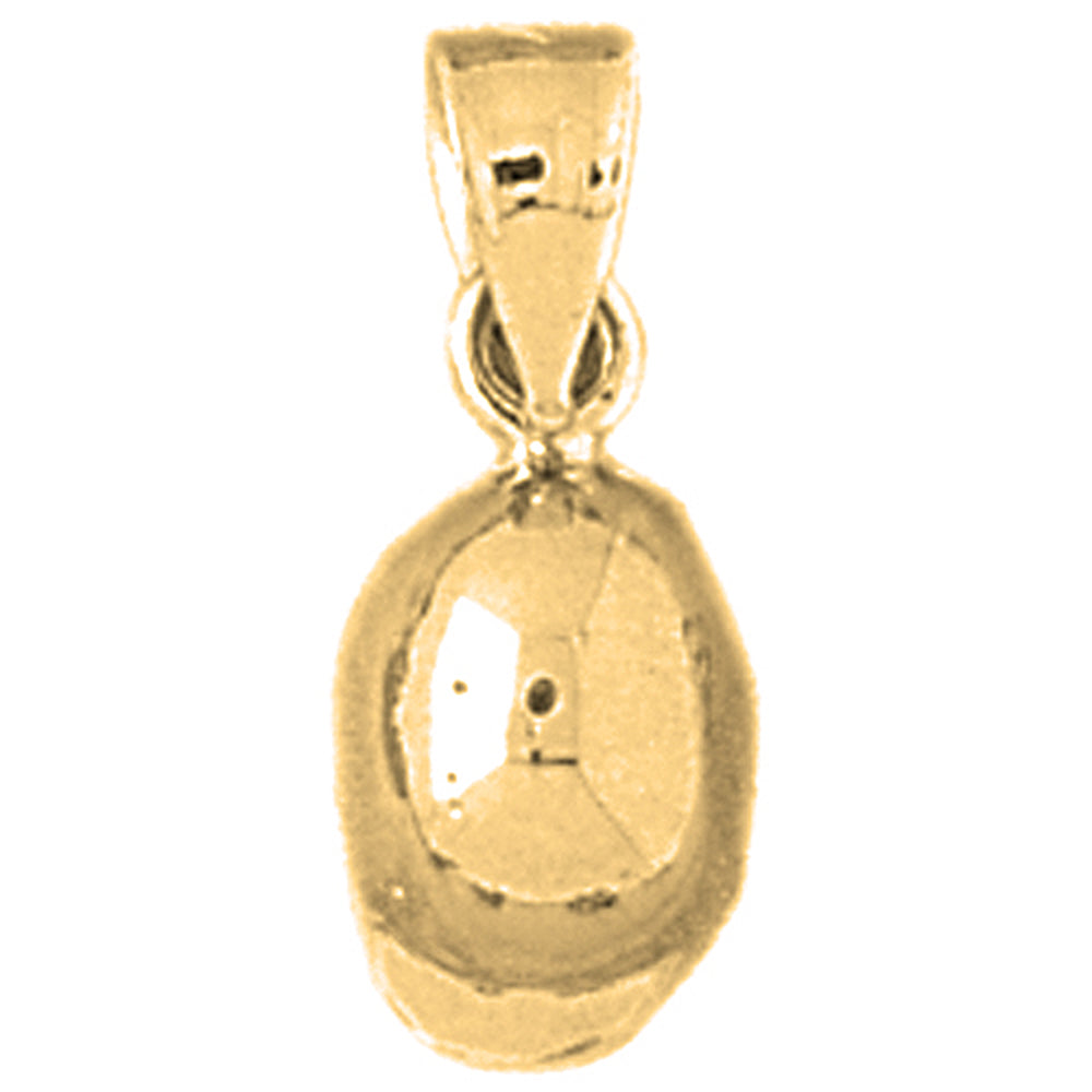 14K or 18K Gold 3D Baseball Helmet Pendant