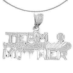 14K or 18K Gold Team Mother Ball And Bat Pendant