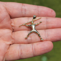 10K, 14K or 18K Gold Track & Field Javelin Sport Pendant