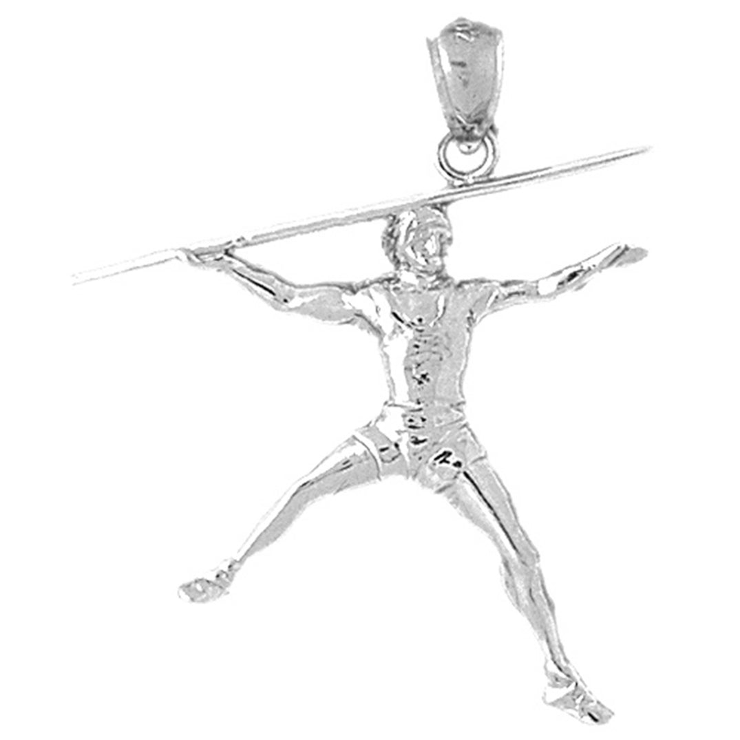 10K, 14K or 18K Gold Track & Field Javelin Sport Pendant