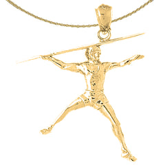 10K, 14K or 18K Gold Track & Field Javelin Sport Pendant