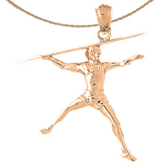 10K, 14K or 18K Gold Track & Field Javelin Sport Pendant