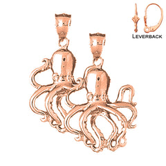 14K or 18K Gold Octopus Earrings