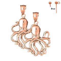 14K or 18K Gold Octopus Earrings