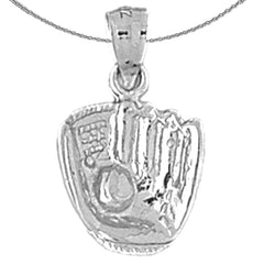 14K or 18K Gold Baseball Mitt With Ball Pendant