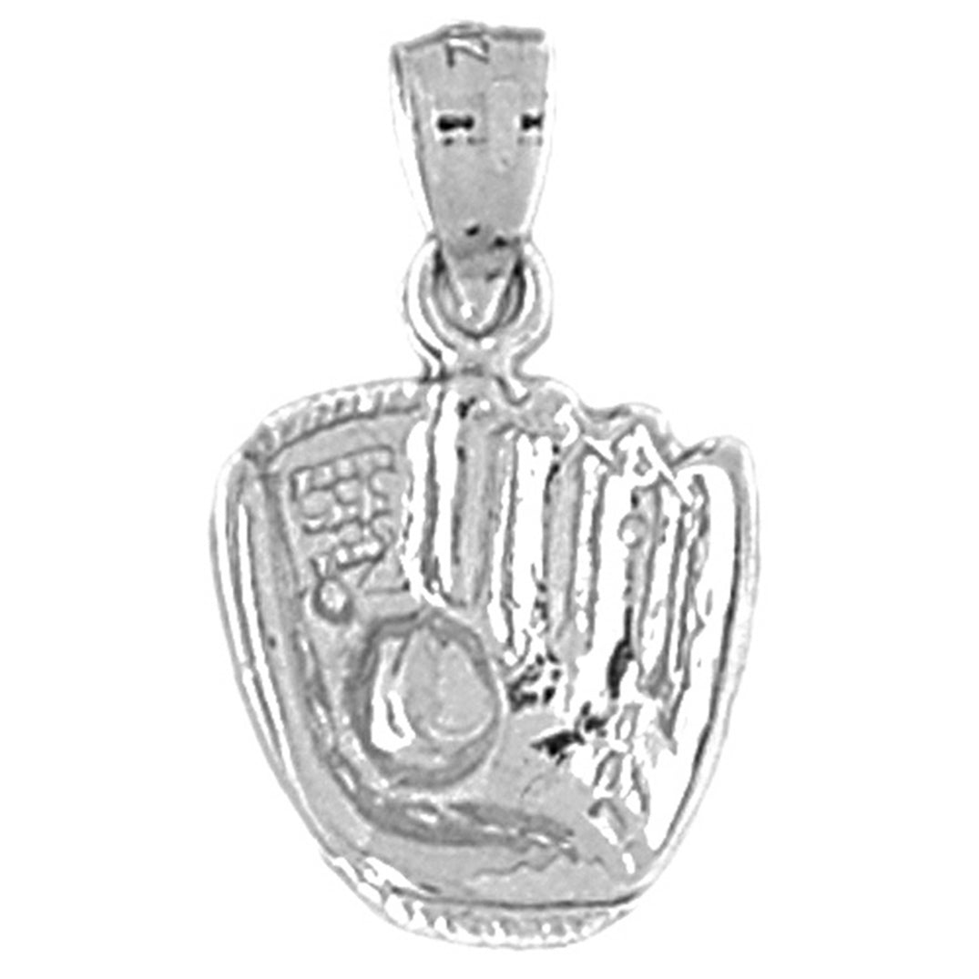 14K or 18K Gold Baseball Mitt With Ball Pendant