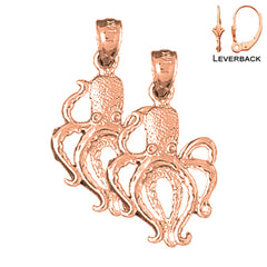 14K or 18K Gold Octopus Earrings