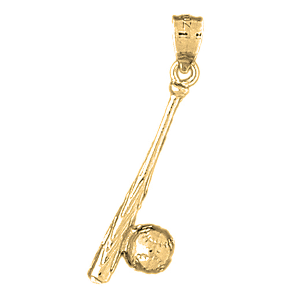 14K or 18K Gold Baseball Bat And Ball Pendant