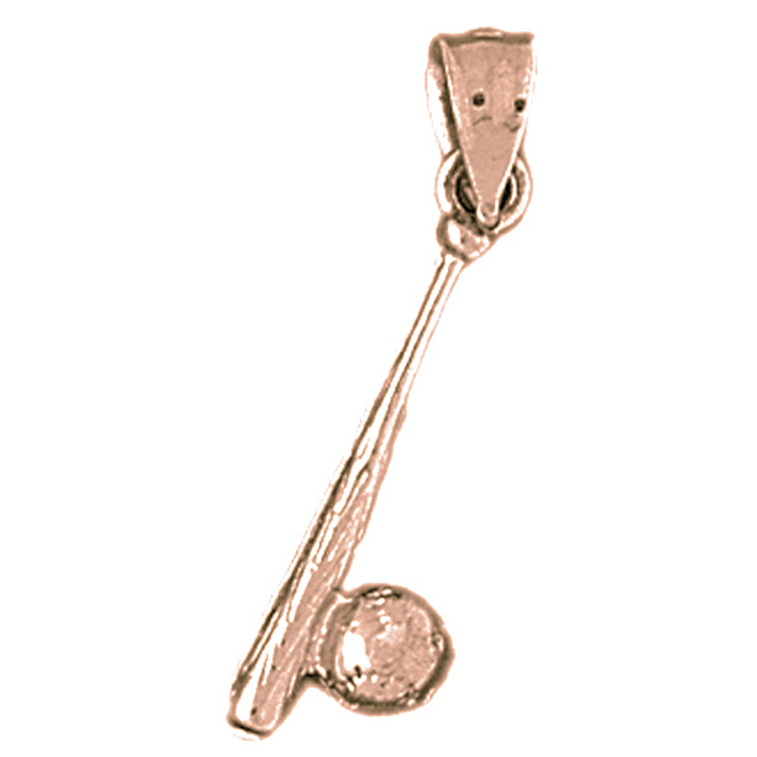 14K or 18K Gold Baseball Bat And Ball Pendant