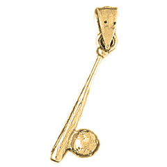 14K or 18K Gold Baseball Bat And Ball Pendant