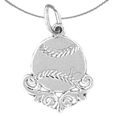 14K or 18K Gold Baseball Pendant