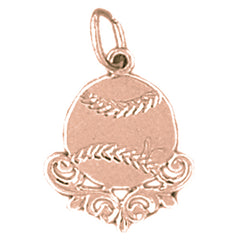 14K or 18K Gold Baseball Pendant