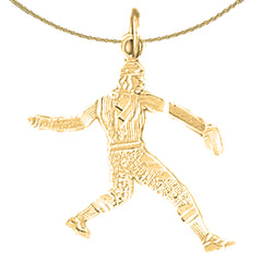 14K or 18K Gold Baseball Player Pendant