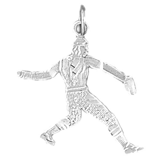 14K or 18K Gold Baseball Player Pendant