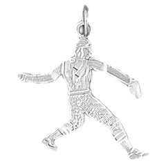 14K or 18K Gold Baseball Player Pendant