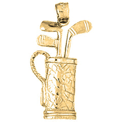 10K, 14K or 18K Gold Golf Bag Pendant