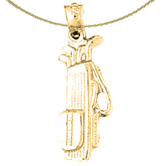 14K or 18K Gold Golf Bag Pendant