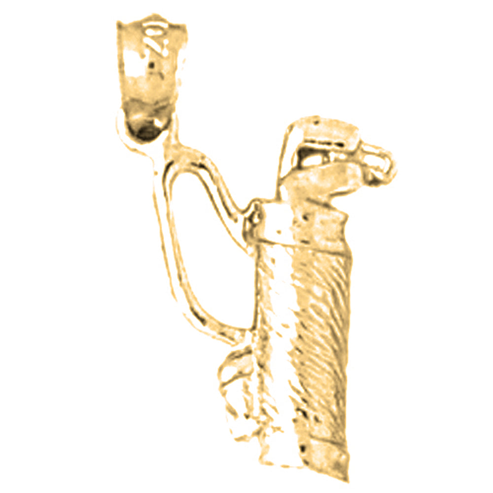 14K or 18K Gold Golf Bag Pendant