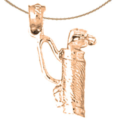 14K or 18K Gold Golf Bag Pendant