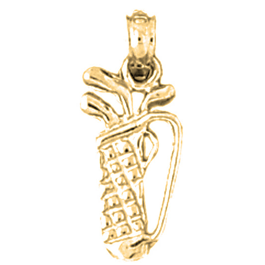 14K or 18K Gold Golf Bag Pendant