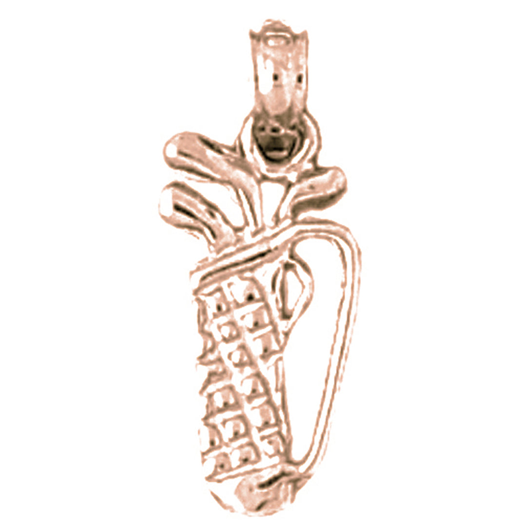 14K or 18K Gold Golf Bag Pendant