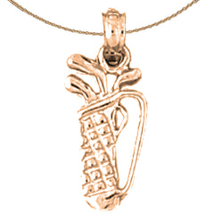 14K or 18K Gold Golf Bag Pendant