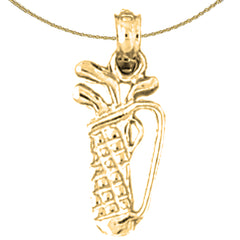 14K or 18K Gold Golf Bag Pendant