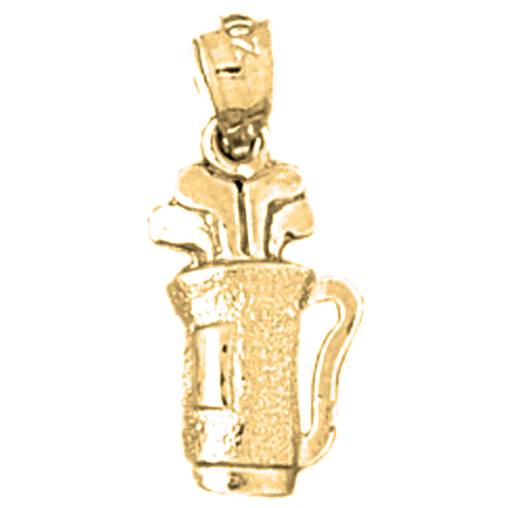 14K or 18K Gold Golf Bag Pendant