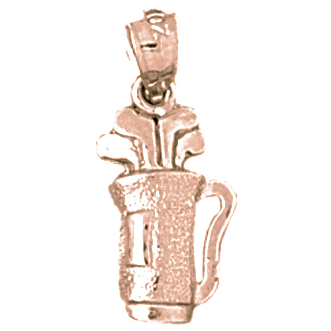 14K or 18K Gold Golf Bag Pendant