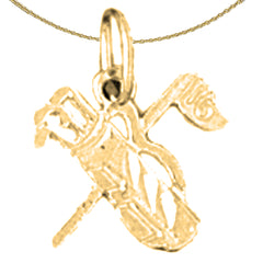 14K or 18K Gold Golf Bag Pendant