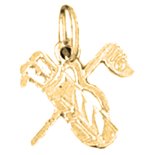 14K or 18K Gold Golf Bag Pendant