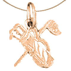 14K or 18K Gold Golf Bag Pendant