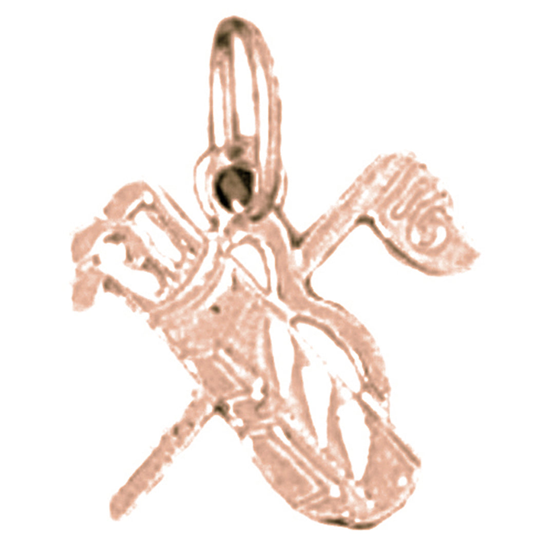 14K or 18K Gold Golf Bag Pendant