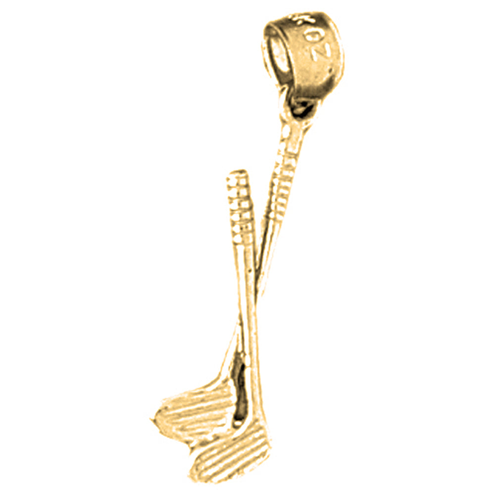 14K or 18K Gold 3D Golf Club Pendant