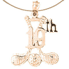 10K, 14K or 18K Gold Golf Club Pendant