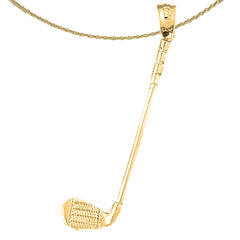 14K or 18K Gold 3D Golf Club Pendant