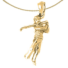 14K or 18K Gold 3D Golfer Pendant