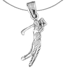 14K or 18K Gold 3D Golfer Pendant