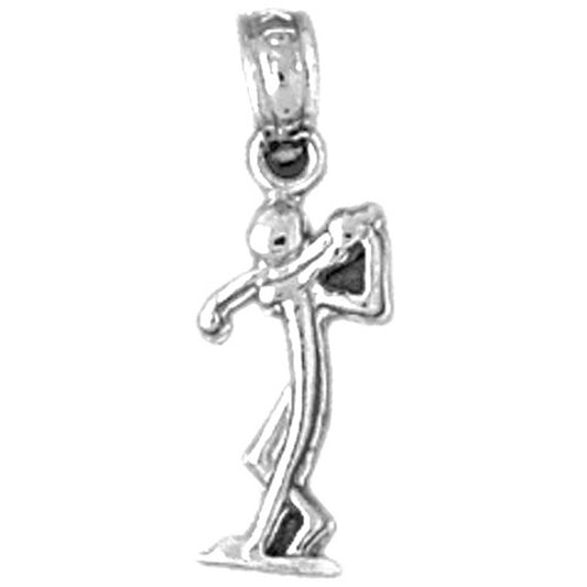 14K or 18K Gold Golfer Pendant