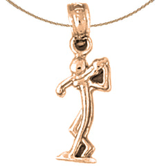 14K or 18K Gold Golfer Pendant